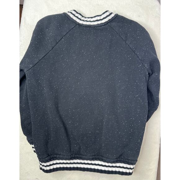 Gymboree Black Marled Fleece Bomber Jacket Boys Medium Kids Outerwear - Picture 4 of 4